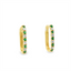 Emerald & Diamond Huggie Hoop Earrings