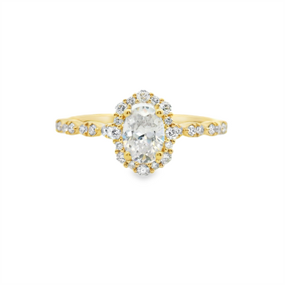 Oval Diamond Halo Engagement Ring