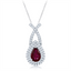 Ruby & Diamond Double Halo Pendant