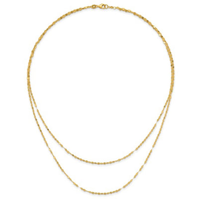 Mirror Link Double Strand Necklace