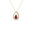 Ruby & Diamond Open Teardrop Pendant