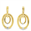 Diamond Oval Dangle Stud Earrings