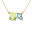 Blue Topaz, Green Quartz & Diamond Necklace