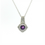 GIA Certified Purple Sapphire & Diamond Halo Pendant