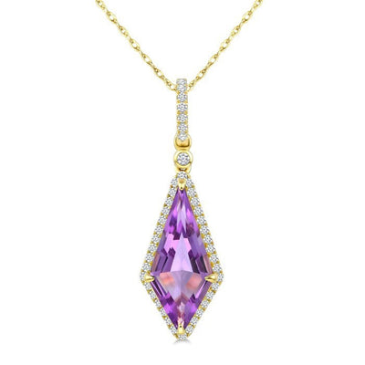 Amethyst & Diamond Pendant