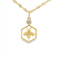 Honeycomb Diamond Bee Pendant