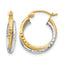 Diamond-cut Hinged Hoop Earrings