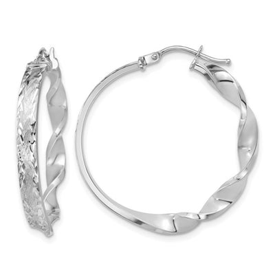 Twist & Textured Finish Hoop Earrings