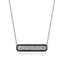 Black Enamel Diamond Bar Necklace