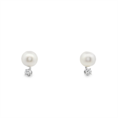 Pearl & Diamond Stud Earrings