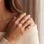 Honeycomb Diamond Bypass Fashion Ring