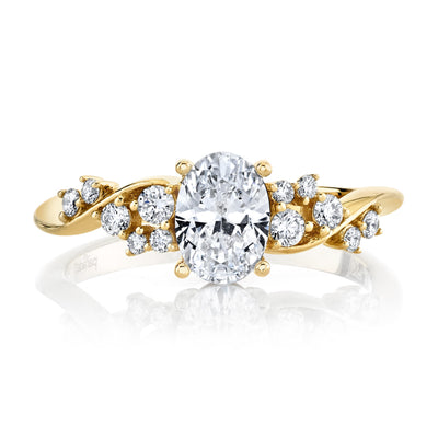 Oval Diamond Freeform Engagement Ring