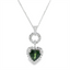 GIA Certified Unheated Green Sapphire & Diamond Heart Pendant