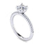 Cushion Diamond Straight Band Engagement Ring