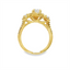 Oval Diamond Three Stone Halo Engagement Ring