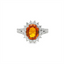 GIA Certified Orange Sapphire & Diamond Halo Ring