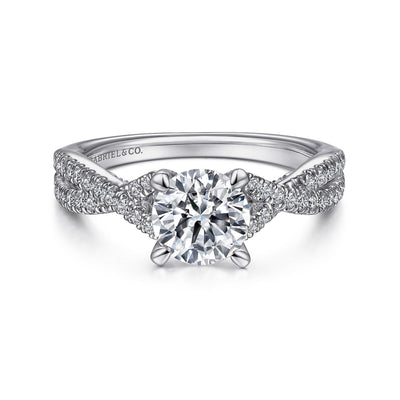 Round Diamond Hidden Halo Engagement Ring