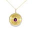 Purple Garnet & Diamond Medallion Pendant