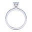 Cushion Diamond Straight Band Engagement Ring