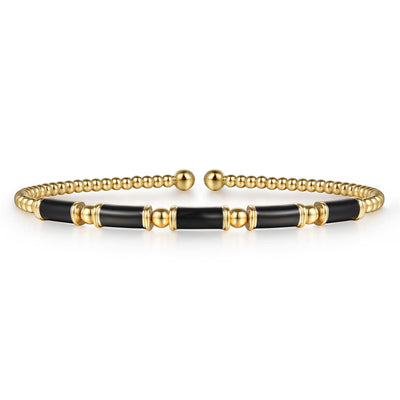 Bujukan Black Enamel Bangle Bracelet
