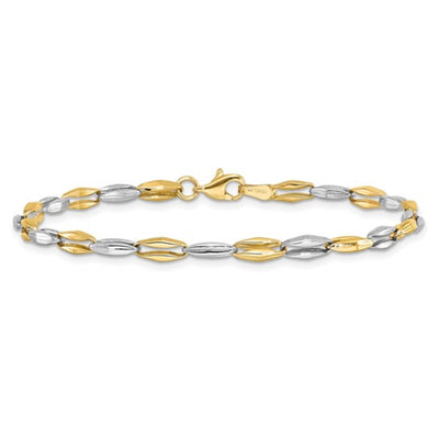 Two-Tone Fancy Link Bracelet