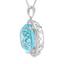 Blue Topaz & Diamond Halo Pendant