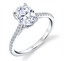 Oval Diamond Straight Band Engagement Ring