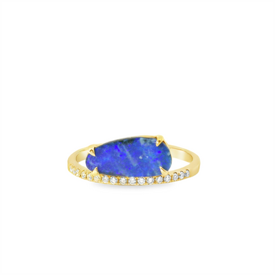 Australian Boulder Opal & Diamond Ring
