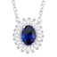 Sapphire & Diamond Halo Necklace