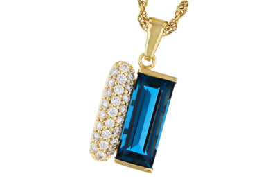 London Blue Topaz & Diamond Pendant