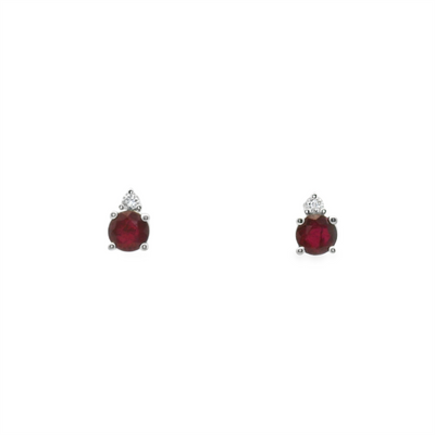 Ruby & Diamond Stud Earrings