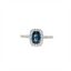 Sapphire & Diamond Halo Ring
