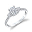 Oval Diamond Three Stone Engagement Ring
