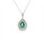 Emerald & Diamond Double Halo Pendant
