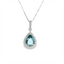 Aquamarine & Diamond Halo Pendant