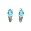 Blue Topaz & Diamond Lever Back Huggie Earrings