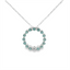 Blue Topaz & Diamond Circle Pendant