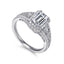 Emerald-cut Diamond Halo Engagement Ring