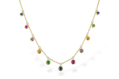 Multi-Color Gemstone Station Necklace