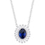 Sapphire & Diamond Halo Necklace