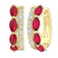 Ruby & Diamond Huggie Hoop Earrings