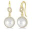 Pearl & Diamond Drop Earrings