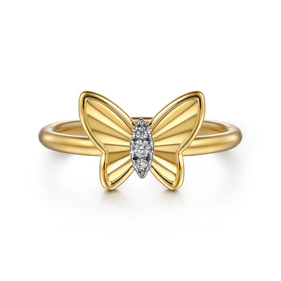 Diamond Butterfly Fashion Ring
