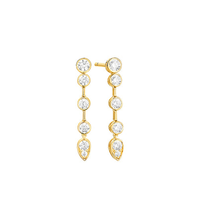 Diamond Bezel Drop Earrings