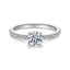 Round Diamond Straight Band Engagement Ring