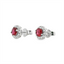 Ruby & Diamond Halo Stud Earrings
