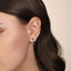 Sterling Silver Black Enamel & White Sapphire Earrings