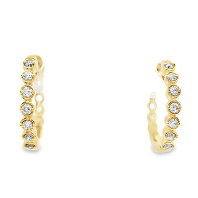 Diamond Huggie Hoop Earrings