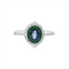 Sapphire, Green Tsavorite Garnet & Diamond Halo Fashion Ring
