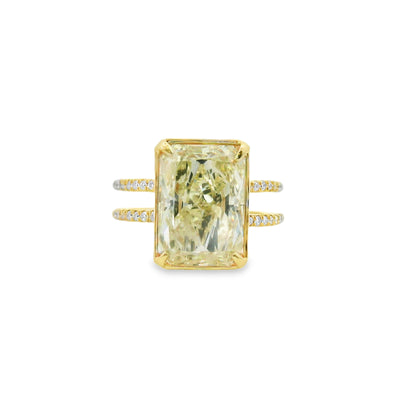 Radiant-cut Diamond Split Shank Engagement Ring